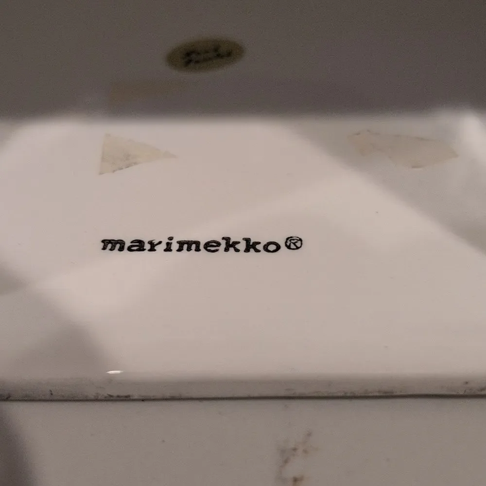 Marimekko Hand Painted Ceramic Floral Square Tissue Box Cover Purple & Blue